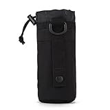 X-Freedom Military Water Bottle Pouch Outdoors Nylon Molle Kettle Bag Holder Hydration Carrier, Black