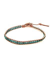 Infinity MJTQL1 - Tobillera para hombre y mujer con cordón de cuero marrón claro y bohemio