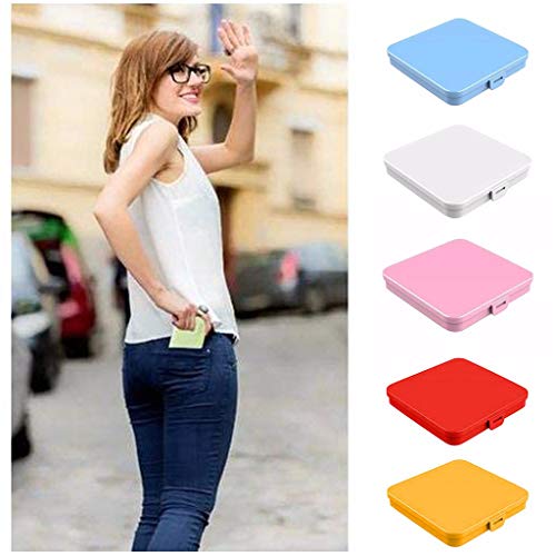 Plastic Storage Case Organizer Reusable Keeper Folder for Mouth Cover, Portable Face Cover Storage Clip Dustproof Storage Boxes Containers with Lids for Pollution Prevention Blue