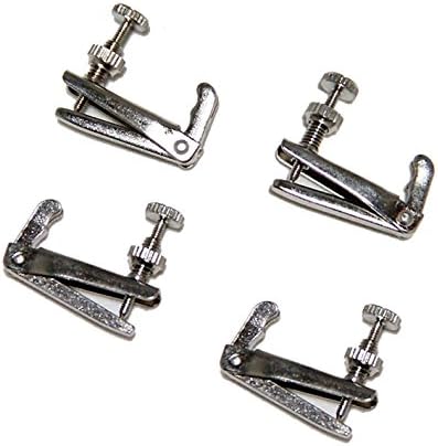 Set of 4 Pieces Violin String Adjusters Fine Tuners For violin (1/2 1/4, Silver)