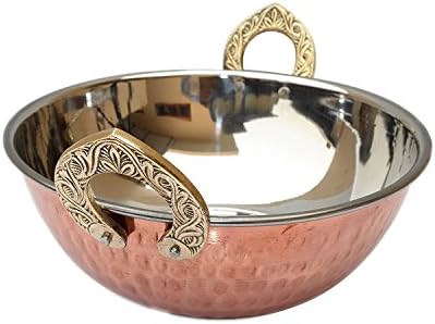 Stainless Steel Hammered Copper Serveware Accessories - Karahi Pan Bowl