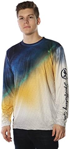 Mojo Sportwear Men's Finny Sublimated UPF Fishing Shirt (Tuna, Large)