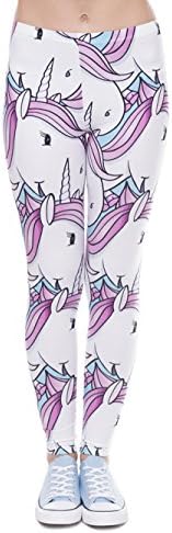 Unicorn Workout Leggings 3D Digital Print Patterned Stretchy Yoga Capri For Women &amp; Girls XS-L