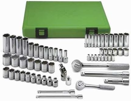 Socket Wrench Set, Met, 1/4", 3/8" Dr, 62 pc
