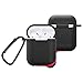 Silicone Cover for Apple AirPods 2 / 1 Charging Case, Crash Scratch Resistant Silicon Skin with Keychain for Air Pods Earbuds Case (Black)
