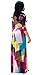 Aecibzo Women's Boho Long Sleeve Floral Print Beach Party Long Maxi Dress (L, Multicolor)