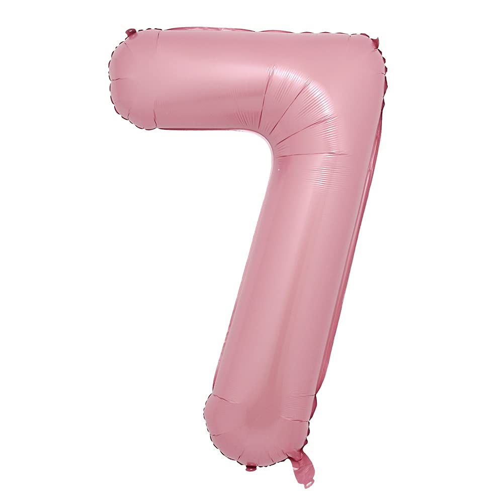 16 Inch Pink Foil Number Balloons Digital Globos Birthday Wedding Party Decorations Ballons Baby Shower Supplies (16 inch Pink 7)