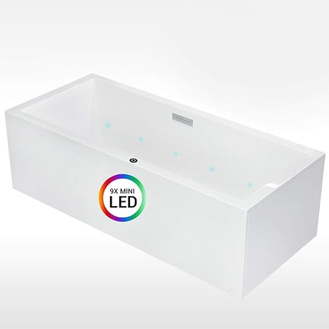 Aquade Badewanne 180x80 Komplett Set Mit Schurze Wannentrager Standard Ab Uberlaufgarnitur Rechteck Badewanne Aus Sanitaracryl Modell Neu Ulm 180 X 80 Cm Mit 9 X Mini Led Amazon De Kuche Haushalt