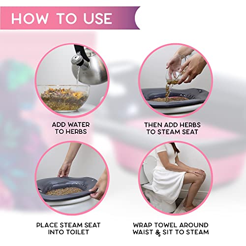 Collapsible Steam Seat with All Natural Yoni Herbs, Sitz Bath Seat