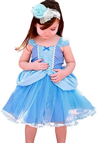 Cohaco Girl's Princess Baby Cinderella Style Costume Party Dress with Hair Band (2T - 3T)