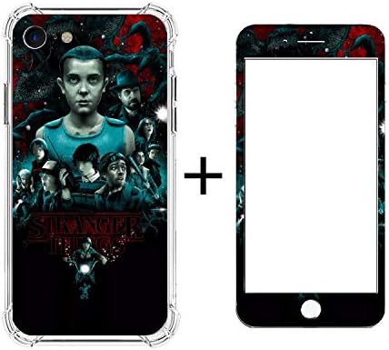Stranger Comic-Things Thin Fit Apple iPhone 7/8 Case Lightweight Silicone Mobile Phones Back Cover Shell Protective with A Toughened Membrane for 4.7" Phone Apple 8 7