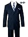 Boys' Pinstripe 6-Piece Suit with Matching Tie and Bow Tie Navy 6