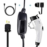 Megear/Zencar Level 1-2 EV Charger(100-240V,16A) Portable EVSE Home Electric Vehicle Charging Station Compatible with Chevy Volt, Nissan Leaf, Fiat, Ford Fusion (NEMA6-20 with Adapter for NEMA5-15)