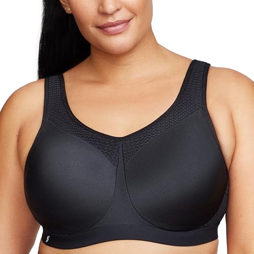 Full Figure Plus Size High Impact Wonderwire Sports Bra Underwire #9066 Black