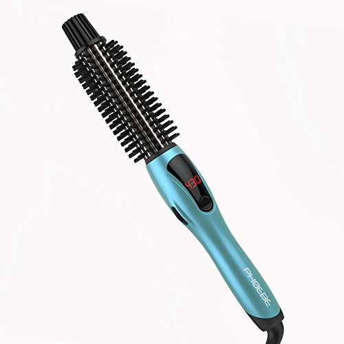 PHOEBE Curling Iron Brush, Dual Voltage Travel 1 Inch Ceramic