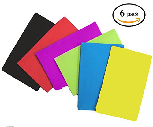 Stretchable Jumbo Book Covers for Hardcover Textbooks | Pack of 6 Colors | Stretch to 9" x 11" | Fits Most Hardcover School Books | Reusable Spandex Fabric Protector |
