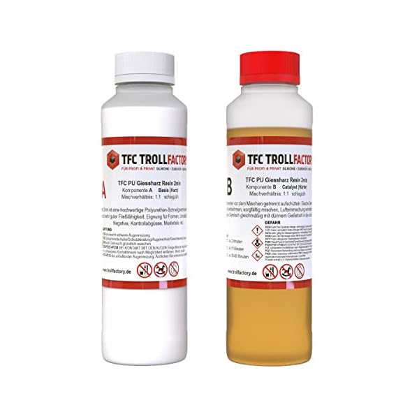TFC PU Giessharz Resin 2 Min. I Zweikomponenten-Giessmasse, beige I dÃ¼nnflÃ¼ssig, 2 kg (2 x 1 kg)