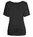 Esenchel Women's Short Sleeves Dolman Top Scoop Neck Drape Shirt
