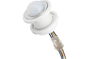 Quentacy Mini Motion Sensor Light Switch 110-220V PIR Sensor Smart Detection Time Delay Adjustable Infrared Induction Detector for Strip LED Ceiling Lamp