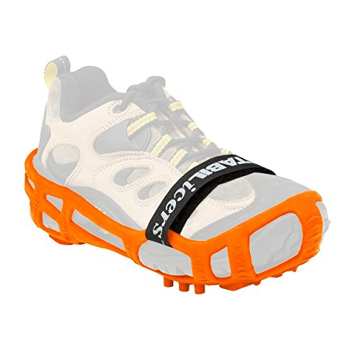 STABILicers Walk with Powder Strap, Snow and Ice Traction Cleats for Shoes and Boots, Made in USA, Orange, Size MD