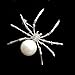 DREAMLANDSALES Victorian Style White Mother of Pearl Body and Micro Pave Head Spider Brooch Pin (White)