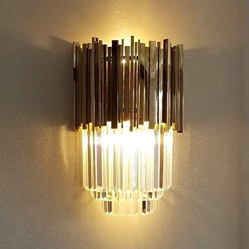 OATL Stainless Steel Wall Lamp European Style Electric LED Wall Lamp Crystal Glass Rod Lampshade Wall Lamp Bedroom Aisle Lamp Living Room Restaurant Kitchen Study Bedroom Bathroom Balcony