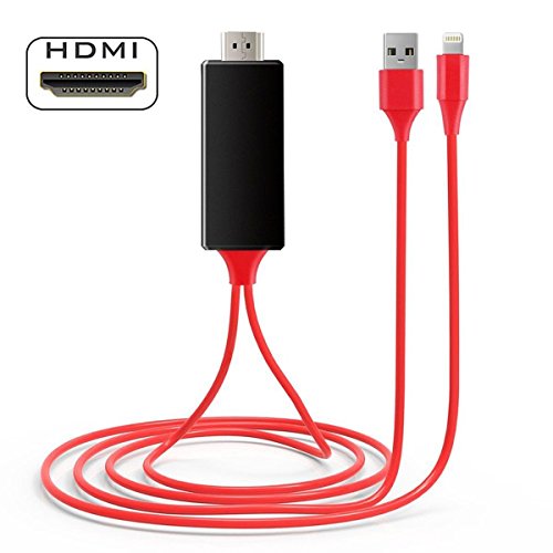 Cabo Adaptador Iphone para Tv e Usb Preto/vermelho
