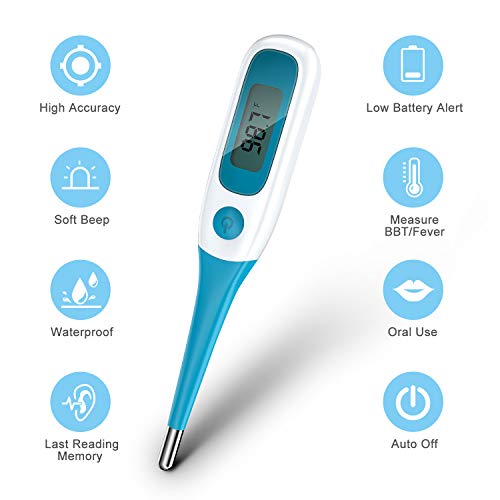Vibeey Digital Oral Thermometer for Fever Flexible Accurate Reading