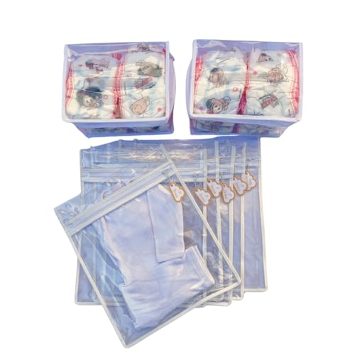 Kit 6 Saquinhos Envelopes Bebe Gestante Organizador Mala Maternidade TAG de identificação + 2 Nécessaire Porta Fraldas Remédio. (Branco)