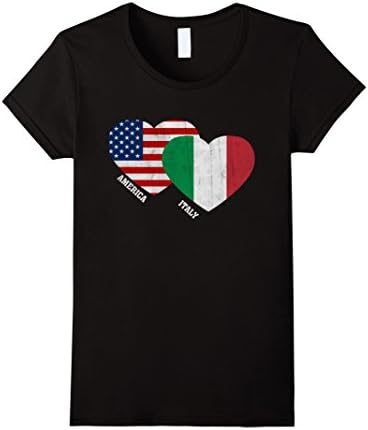 Womens Italy Flag T-Shirt Italian American Flag Gift Shirt Small Black