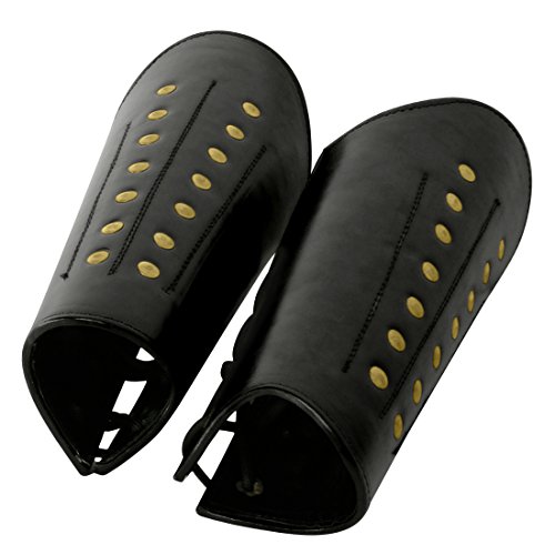 Armor Venue Faux Leather Arm Guards - Medieval Bracers - Black - One Size Fit Most Armor Venue Faux Leather Arm Guards - Medieval Bracers - Black - One Size Fit Most