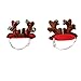 FLAdorepet Dog Elk Reindeer Antler Hat Cap Bling Dog Cat Pet Christmas Costume Outfits Small Dog Headwear Hair Grooming Accessories (S, Red)