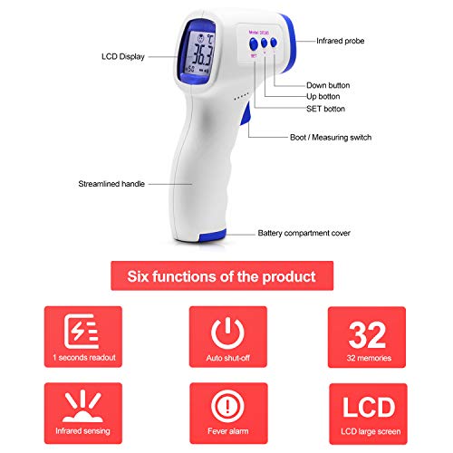 LOCEN Forehead Ear Thermometer Digital Medical Infrared Body Temporal Thermometer for Baby Kid Adult