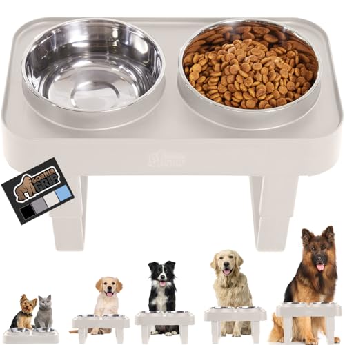 GORILLA GRIP Elevated Dog Bowls Stand 6 Cup Stainless Steel Food Bowl gorilla-grip-elevated-dog-bowls-stand-6-cup-stainless-steel-food-bowl