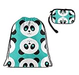 Drawstring Backpack With Zipper Wallet green Panda