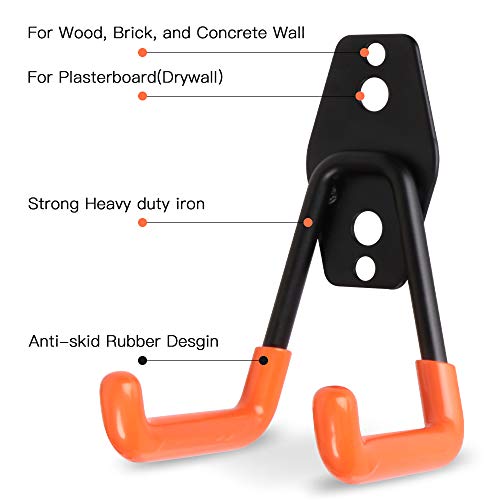 Garage Storage Utility Hooks, 9 Pcs Heavy Duty Hooks for Organizing Power Tools, Ladders, Bikes, Ropes, Bulk Items - Thumbnail 3