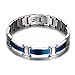 chaninely Blue Magnetic Therapy Bracelets for Men Arthritis Carpal Tunnel Pain Relief Titanium Stainless Steel Health Energy Bracelet Adjustable with Free Link Removal Tool