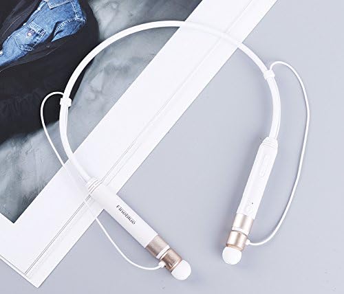 WWTL Bluetooth Headphones 4.1 Wireless HD Stereo Neckband Headset Retractable Earbuds w/ Call Vibrate Alert, Built-in Mic, for Cell Phone/Tablets/TV for Gym Workout Talk Time Up To 10 Hours (White)