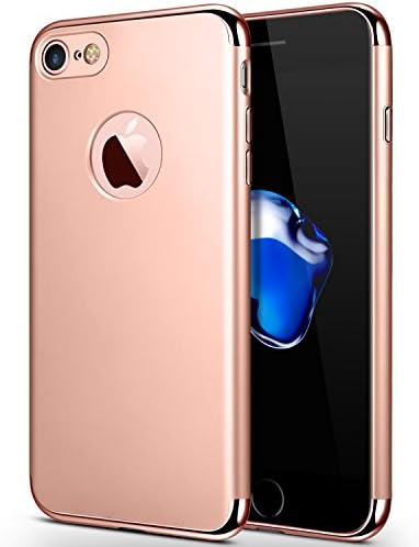 iPhone 7 case,Case for Apple iPhone 7,Seekfull Ultra Thin 3 In 1Slim Hard Shockproof Coated NonSlip Matte case with Tempered Glass Screen Protector for Apple iPhone 7 (4.7'') (Rose Gold)