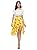 YOUBENGA Women's Casual Floral Elastic Waist Slit Knee Length Summer Beach Skirt