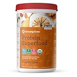 Amazing Grass Protein Superfood: Organic Vegan Protein Powder, Plant Based Meal Replacement Shake with 2 servings of Fruits and Veggies, Pumpkin Spice Flavor, 10 Servings, 11.3 Ounce