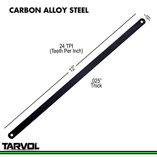 Hacksaw Replacement Blades (10 Pack) High Speed 24 TPI 12" Length