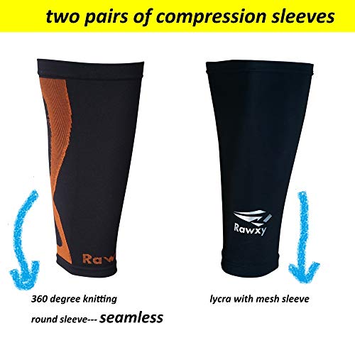 Soccer Shin guards with Extreme Armour Pu Foam Protection, with Compression Sleeve ,Men and Women Fit Height Range 5'9'' ~ 6'5'' - Thumbnail 4