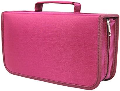 Ksmxos 128 Disc CD/DVD Portable Wallet CD Case Bag Storage Organizer Holder Protective DVD Storage Home Office and Travel Red