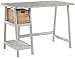 Signature Design by Ashley Mirimyn Farmhouse Home Office Small Desk with Basket, Antique White