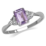 Silvershake 1.02ct. Natural Amethyst and White