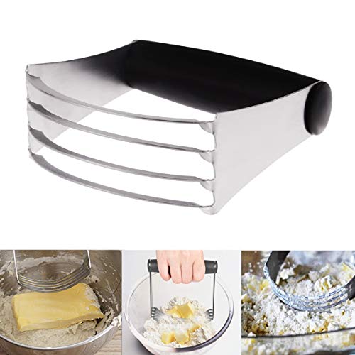 Dough Cutter Pastry Blender Biscuit Cutter Set, BYkooc Professional Stainless Steel Baking Dough Tools, Heavy Duty & Durable Kitchen Utensil Gift for Bread Cookie Pizza (3 Pcs/Set) - Thumbnail 2