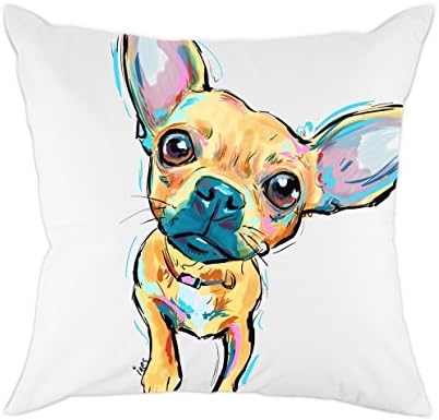 Cute Pet Chihuahua Dogs Pattern Polyester Throw Pillow Covers Cushion Cases Home Decor Square 18" x 18" Inch 45 x 45cm