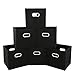 MAX Houser Fabric Storage Bins Cubes Baskets Containers with Dual Plastic Handles for Home Closet Bedroom Drawers Organizers (Black)