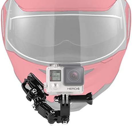 MAYISUMAI Motorcycle Helmet Chin Mount Kits for GoPro Hero 4 5 6 7 Black/Session, AKASO/Campark/YI Action Camera, with Adhesive Pads and J Hook Mount